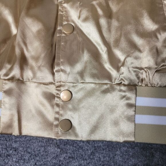 Molson Coors Augusta Sportswear Jacket Size S Gold Satin Snap Varsity Bomber - Picture 7 of 12
